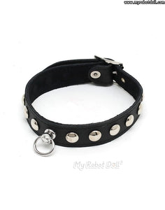 Rimba #7534 - Leather Collar With Studs 2.5 Cm Wide Sex Toy