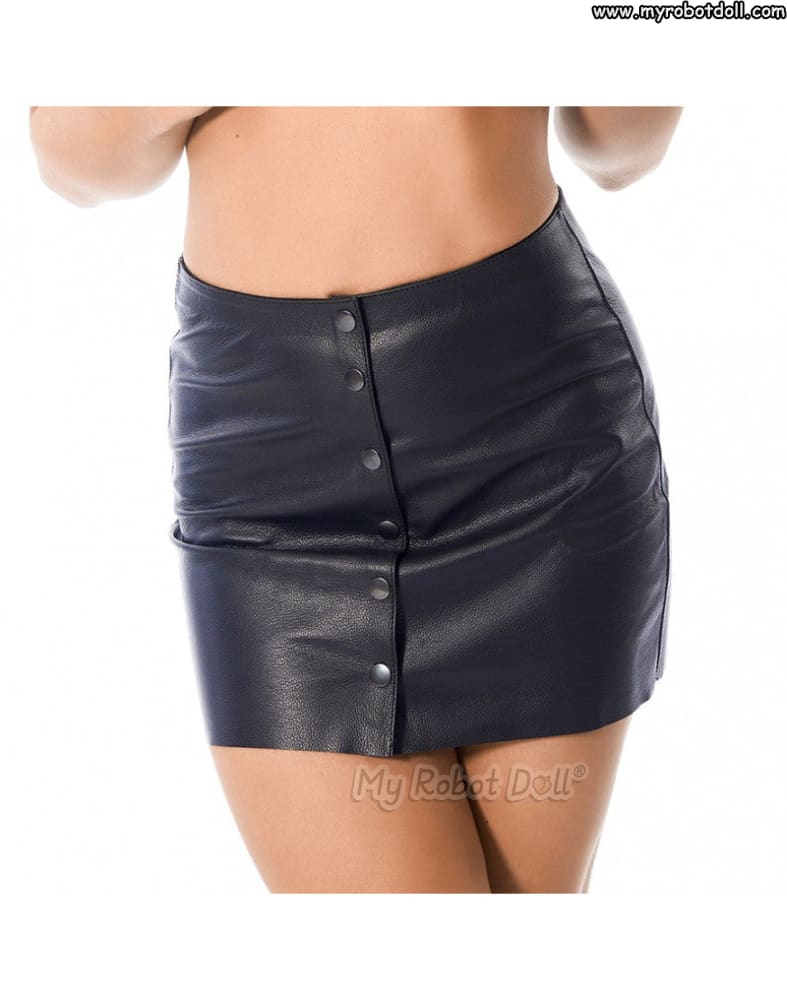 Rimba #7171 - Leather Miniskirt With Press Stud Front Sex Toy