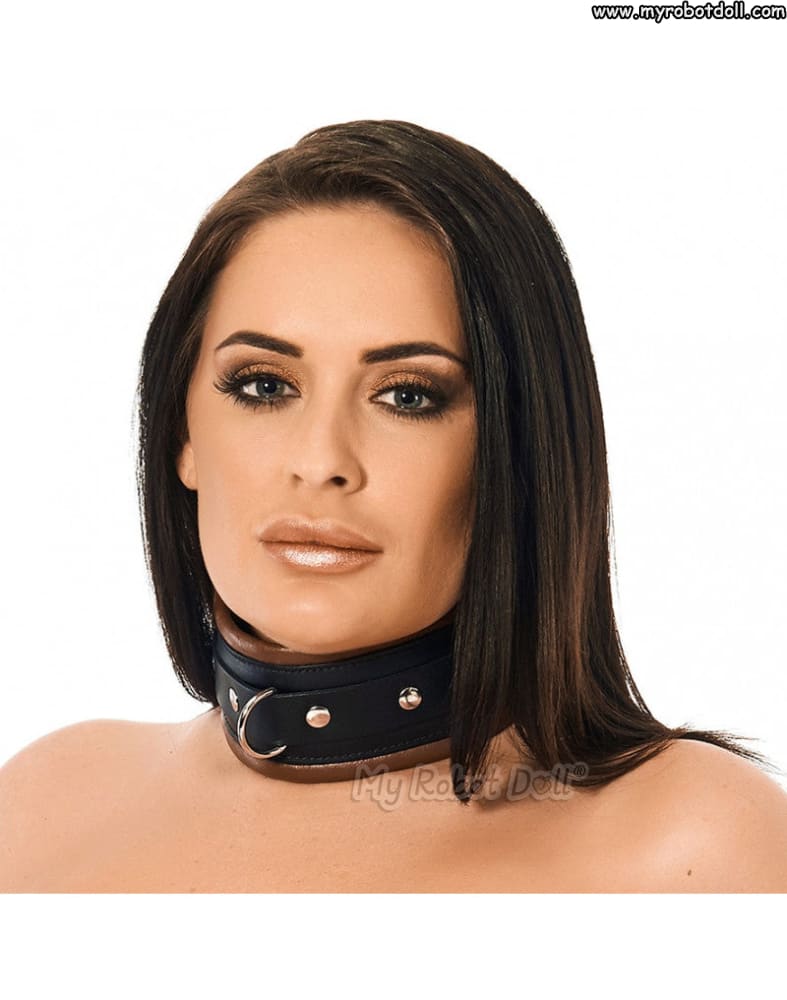 Rimba #8065 - Leather Padded Collar 7 Cm Wide Brown & Black Sex Toy